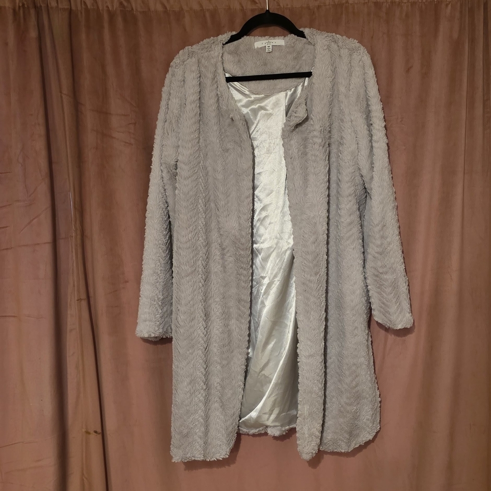 Fever Plush Gray Faux Fur Jacket